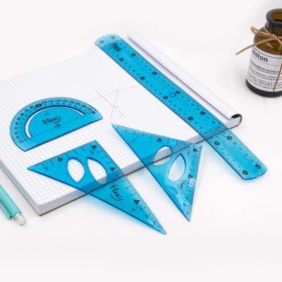 China School Or Office 4 Pcs PVC Rulers Soft Flexible Plastic Unbreakable Colorful Rulers for sale