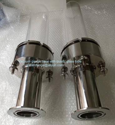 China Pipe lines connect NW50 vacuum measuring base quartz glass tube for sale