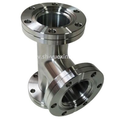 China Line Components Stainless Steel Vacuum Flange Vacuum Pipe Components Combine CF 4way 6way 3way Tube Cube Pipe Fitting Flange Cross Tee for sale