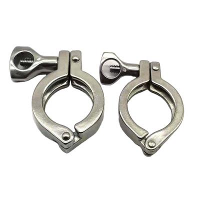 China Sanitary C Pin Clamp Heavy Duty Tri Connection Food Grade Stainless Steel Flange SS304 Fittings Single Clamp for sale