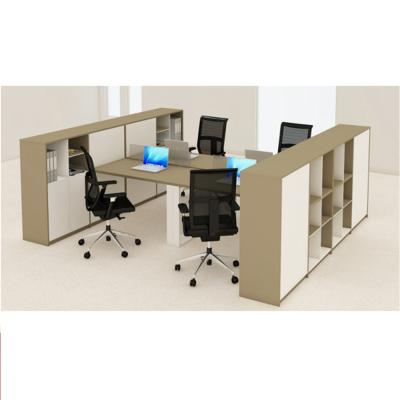 China Modern Modern Interactive Workstation 4 Person Compartment Modular Office Desk Booth Table Partition for sale