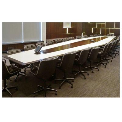 China Hot Selling Large Room Multimedia Room Furniture Solid Wood Luxury Modern Conference Desk Meeting Table Furniture Features for sale