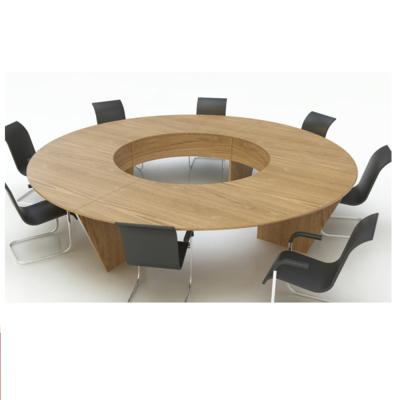 China Hot Solid Wood Turned Solid Teak Wood Meeting Table Conference Desk For 8 Sets for sale