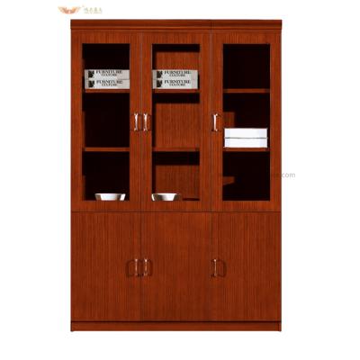 China HY-C0411 PANEL Teak Veneer Wood Filing Cabinet Combination Lock Filing Cabinet for sale