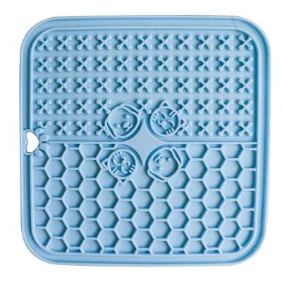 China 21*21cm Stocked Dog Lick Slow Mat Treat Slow Feeder Lick Mat Washing Distraction Device Lick Pad for Dogs and Cats for sale