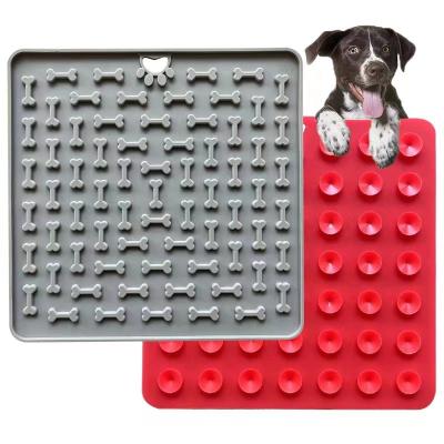 China Food Grade Custom Silicone Stocked Slow Feeder Dog Lick Mat Pad For Dog Anxiety Relief Pet Licking Protective Pet Slicker Wholesale Brush for sale