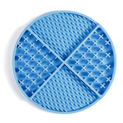 China Food Grade Custom Silicone Stocked Slow Feeder Dog Lick Mat Pad For Dog Anxiety Relief Pet Licking Protective Pet Slicker Wholesale Brush for sale