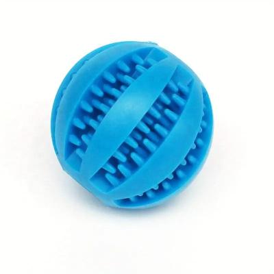 China Durable Custom Multi Colors Sizes Teeth Cleaning Durable Natural Rubber Pet Chew Ball Treat Food Dog Toy for sale