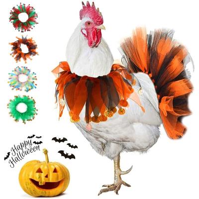 China Stocked Colorful Colorful Pet Collar Chicken Duck Goose Cat Dog Christmas Halloween Costume Pet Holiday Cloth for sale