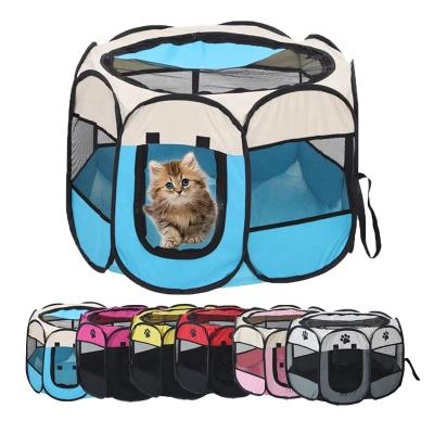 China Hot Selling Outdoor Breathable Pop Up Dog Tent Waterproof Breathable Foldable Durable Cat Puppies Portable Kennel Pet Tent Playpen Carrier for sale