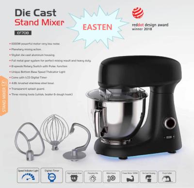 China China 1000W Die Cast Stand Mixer Price / Easten New 4.8 Liters Stand Mixer EF708 Price/ Meat Grinder Kitchen Machine for sale