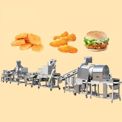 China Easily Operate Automatic Chicken Nugget Burger Meat Pie Forming Machine Burger Patty Breading Production Frying Line And Frying Dimension for sale