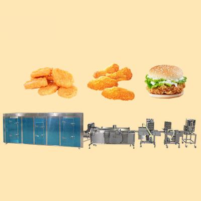 China Easily Operate Commercial Chicken Nuggets Maker Quick FreezerChicken Making Machine Nugget Production Line for sale