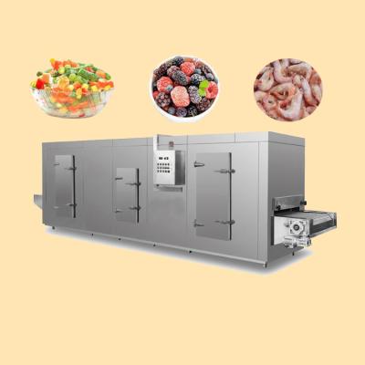 China Source factory peas oysters onion cassava fruits and vegetables tunnel freezer iqf machine for sale