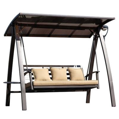 China Modern Outdoor Beach Patio 3 Seater Metal Frame Swing Hanging Garden Chair for sale