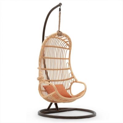 China Comfortable And Breathable Rattan Patio Furniture Hanging Garden Chair Real Rattan Wicker Swings Chair for sale