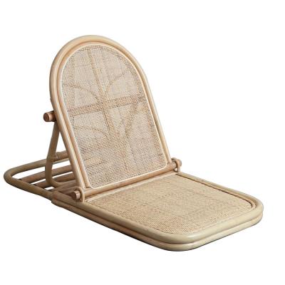 China Real Traditional Low Back Natural Outdoor Balcony Rest Folding Chair Beach Leisure Rattan Rattan Backrest Folding Chair for sale