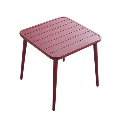 China Modern high quality outdoor aluminum dish garden furniture square indoor dining table chair for sale