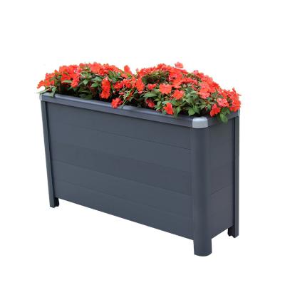 China Modern high quality outdoor double sided aluminum extra large metal flower pot commercial street rectangular tree planting pot for sale