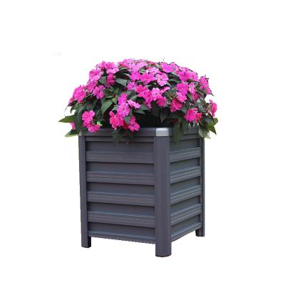 China Modern high quality outdoor metal planting box, aluminum alloy flower planting, vertical large square flower box for sale