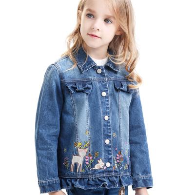 China Wholesale Fashionable Custom Made Anti-wrinkle Polyester Jeans Little Girls Clothes Ditch Coats for sale