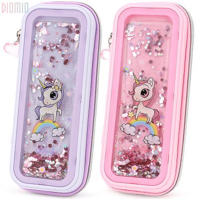 China Custom clear transparent waterproof pencil case the latest fasion kids printing kids pencil case for sale