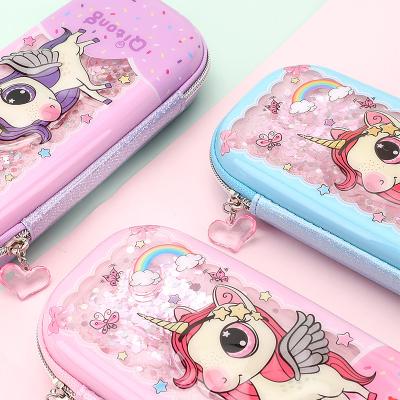 China Custom personalized fluffy pencil case the latest fasion gold duck simple cute zipper kids for sale