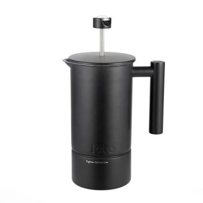 China Customized Modern Wholesale Viable Logo Filter Double Wall Stainless Steel Coffee Maker French Press for sale