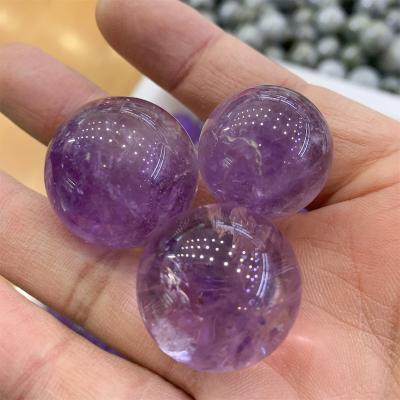 China China Wholesale Natural High Quality 2-4cm Stones Amethyst Sphere Palm Healing Ball For Decoration for sale