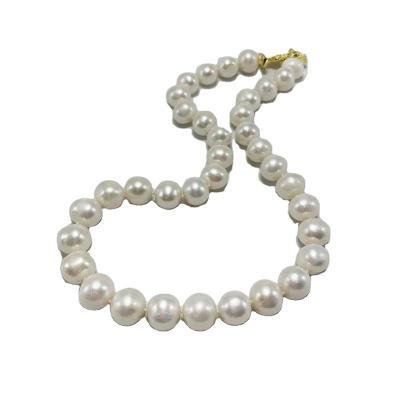 China Europe and America 11mm baroque freshwater pearl chain necklace round pearl women's jewelry for wedding for sale