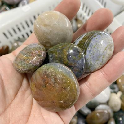 China China High Quality Natural Polished Stone 4-5cm Crystal Stones Ocean Jasper Palm For Gift for sale