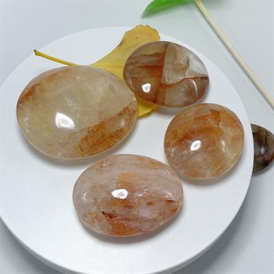 China High Quality Natural Pocket Stone Crystal Fire Quartz Palm Healing Stone From China For Gift for sale