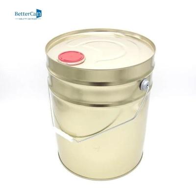 Chine Seaux vides de 5 gallons d'or, rond 20L Tin Bucket Pail à vendre