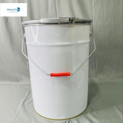 Chine Un seau en étain de 5 gallons avec anneau de verrouillage et une imprimante blanche en CMYK de 20 litres à vendre