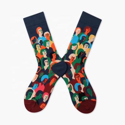 China Antibacterial Wholesale High Quality French Funny Novelty Cartoon Novelty Cartoon Art Unisex Socks School Socks for sale