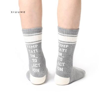 China 2019 High Quality ODM Cute Boy Letter Cotton Terry Hotsale Fashion Antibacterial Teenage Tube Socks Youth for sale