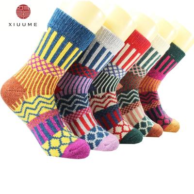 China Amazon Wholesale Winter Manufacturing Warm Women's Wool Embroidery Custom Socks QUICK DRY for sale