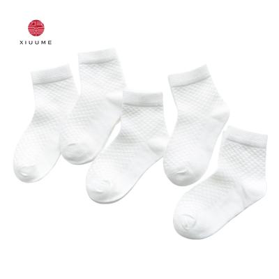 China Wholesale Custom Antibacterial 100% Cotton White School Socks for sale