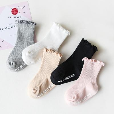 China Custom Cotton Antibacterial Non Slip Baby Girl Organic Socks for sale