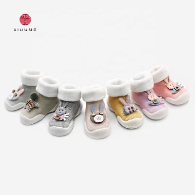 China Hotsale Winter Antibacterial Toddler Shoes Terry Baby Boy Tube Cartoon 3d Floor Antibacterial Thick Non Slip Soft Socks for sale