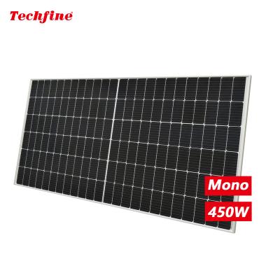 China High efficiency outdoor mono solar panel upgrade waterproof mono monocrystalline half cut solar panels 450watts 450w perc half-cell 12bb home set for sale