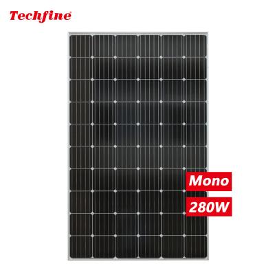 China High efficiency solar panel 280 watt 280w mono crystalline portable waterproof roof staggered solar panels for agriculture for sale