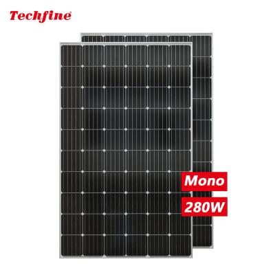 China high efficiency mono 24v 280w car roof top solar panel 280w monocrystalline generator set for electric car charging for sale