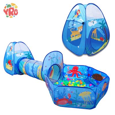 China Modern Kids 3 in 1 Play Tent Baby Toys Makers Ball Pool Ocean Balls Play Tent Park Tunnel for sale