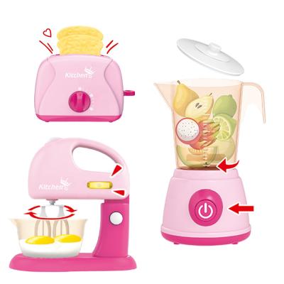 China For Kids Fun Plastic Fruit Set Hot Selling Toaster Blender Appliances Kitchen Toys Home Toys Juice Machine for sale