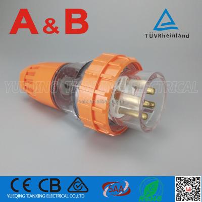 China Wholesale 3 Phase Residential / Multipurpose 3 Phase Weatherproof 5 Pin Industrial Plug for sale