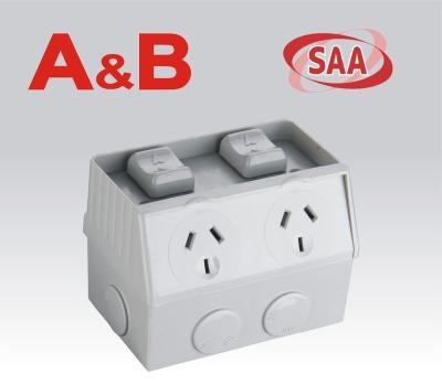 China Industrial Waterproof Double Power Point , 2 Gang WP Switch Socket* for sale