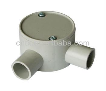 China Two Way PVC / Plastic Round Angle Junction Box for sale