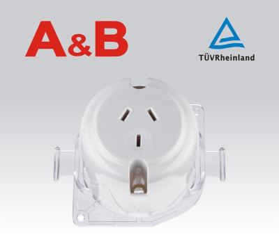 China Australia Residential / General Purpose Socket Bases Single SAA Outdoor Socket , 3 Pin* Flat Base Socket for sale