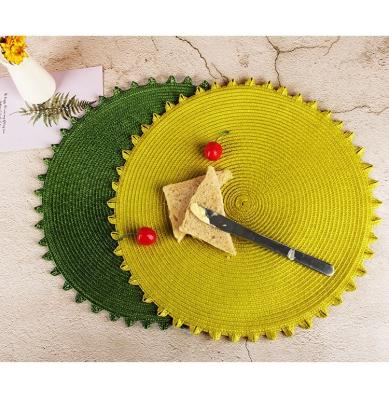 China Beaded Sustainable Fashion Round Ins Place Mat Area Rug Eco-Friendly Baby for sale